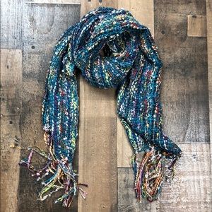 Multicolored & Turquoise Blue Bohemian Scarf